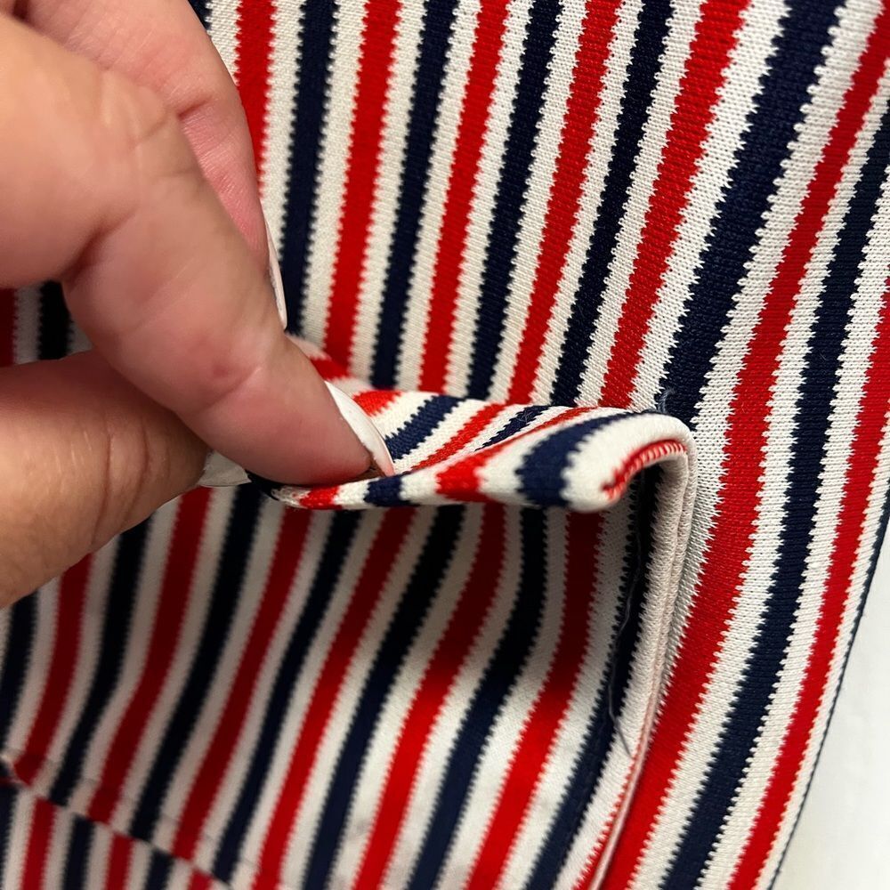 Vintage 1960’s Red White & Blue Stripe Polyester Button Down Shirt sz M - Picture 3 of 6